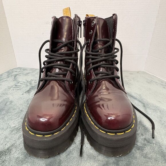 Dr. Martens Vegan Jadon II 8-Eye Synthetic Boot Cherry Red 6 US Women/5 US Men - Picture 5 of 13